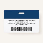 従業員カスタム – 写真、バーコード、ロゴ、名前 バッジ (裏面)