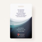 従業員カスタム – 写真、住所、ロゴ、名前、電話 バッジ (裏面)