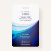 従業員カスタム – 写真、住所、ロゴ、名前、電話 バッジ (裏面)