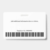 従業員カスタムIDの写真名 バッジ (裏面)