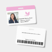 従業員カスタムIDの写真名 バッジ (正面＆裏面)