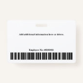 従業員カスタムIDの写真名 バッジ (裏面)