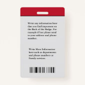 従業員カスタムIDカードフォトロゴバーコード名 バッジ (裏面)