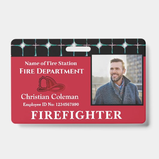 従業員カスタムIDカードフォトロゴバーコード名 バッジ (正面)