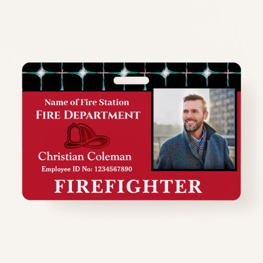 従業員カスタムIDカードフォトロゴバーコード名 バッジ (正面)