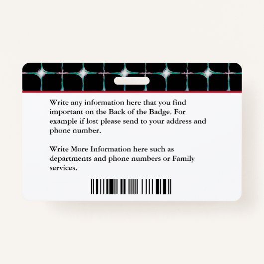 従業員カスタムIDカードフォトロゴバーコード名 バッジ (裏面)