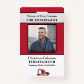 従業員カスタムIDカードフォトロゴバーコード名 バッジ (正面)