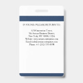 従業員カスタムIDカード | 会社名 バッジ (裏面)