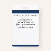 従業員カスタムIDカード | 会社名 バッジ (裏面)