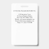 従業員カスタムIDカード | 会社名 バッジ (裏面)