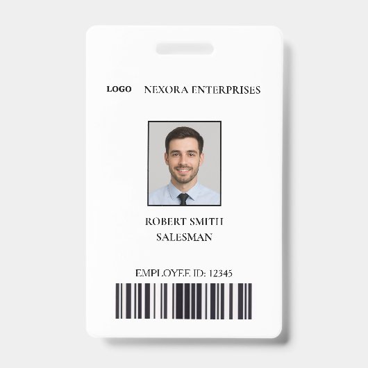 従業員カスタムIDカード | 会社名 バッジ (正面)