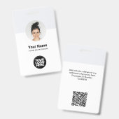 従業員カスタムIDカーモダンドのミニマリストQR バッジ (正面&裏面)
