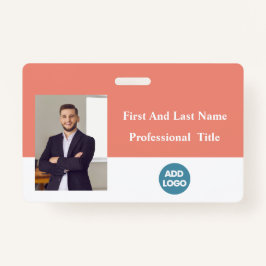 従業員カスタムIDバッジ – 名前、写真、バーコード バッジ