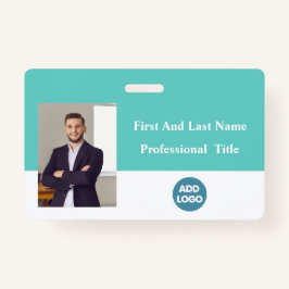 従業員カスタムIDバッジ – 名前、写真、バーコード バッジ