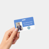 従業員カスタムIDバッジ – 名前、写真、バーコード バッジ (手持ち)