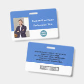 従業員カスタムIDバッジ – 名前、写真、バーコード バッジ (正面＆裏面)