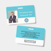 従業員カスタムIDバッジ – 名前、写真、バーコード バッジ (正面＆裏面)