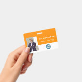 従業員カスタムIDバッジ – 名前、写真、バーコード バッジ (手持ち)