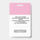 従業員カスタムIDバッジ – 名前、写真、ロゴ、... バッジ (裏面)