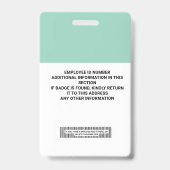 従業員カスタムIDバッジ – 名前、写真、ロゴ、... バッジ (裏面)