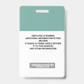 従業員カスタムIDバッジ – 名前、写真、ロゴ、... バッジ (裏面)