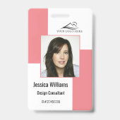 従業員カスタムIDバモダンージピンク バッジ (正面)