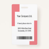 従業員カスタムIDバモダンージピンク バッジ (裏面)