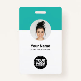 従業員カスタムIDモダンカードターコイズQR バッジ