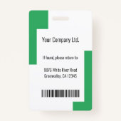 従業員カスタムIDモダンバ企業のージグリーン バッジ (裏面)