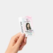 従業員カスタムID企業のバッジピンクグリッター バッジ (Handheld)