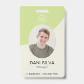 従業員カスタムID番号会社フォトバッジ バッジ (表面)