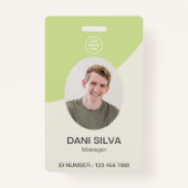 従業員カスタムID番号会社フォトバッジ バッジ (正面)