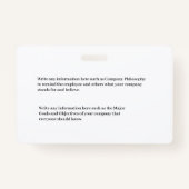 従業員カスタムID識別フォトバーコード バッジ (裏面)