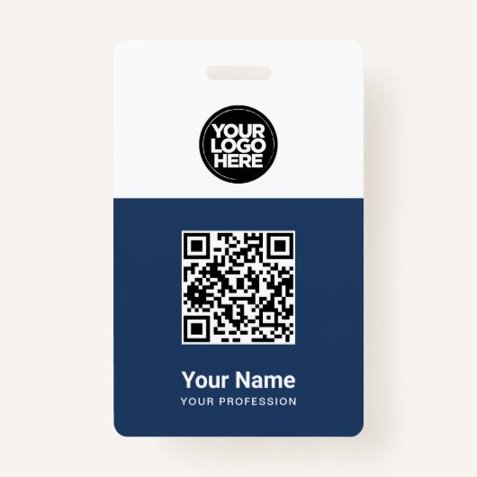 従業員カスタムQrコード、バーコード、ロゴ、名前 バッジ (正面)