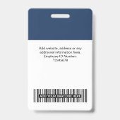 従業員カスタムQrコード、バーコード、ロゴ、名前 バッジ (裏面)
