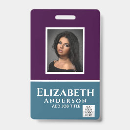 従業員カラフルの写真名QRスキャンバーコード バッジ