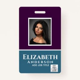 従業員カラフルの写真名QRスキャンバーコード バッジ