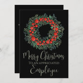 従業員クリスマスベリーリース シーズンカード (正面/裏面)