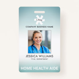 従業員グリーングラデーション編集可能な職業写真 バッジ