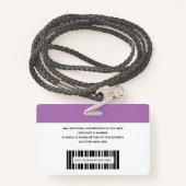 従業員シンプルロゴのフォトバーコードID バッジ (裏面ランヤード)