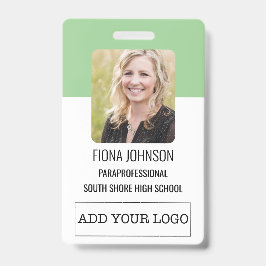 従業員シンプルロゴの写真IDバーコード バッジ