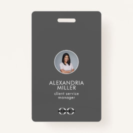 従業員シンプル写真QRコードバッジ バッジ