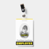 従業員シンプル/スタッフのポートレートバッジ バッジ (Front with Clip)