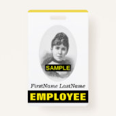 従業員シンプル/スタッフのポートレートバッジ バッジ (正面)