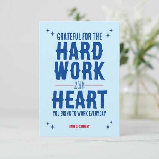 従業員スタッフありがとうお礼カード サンキューカード (スタンド正面)