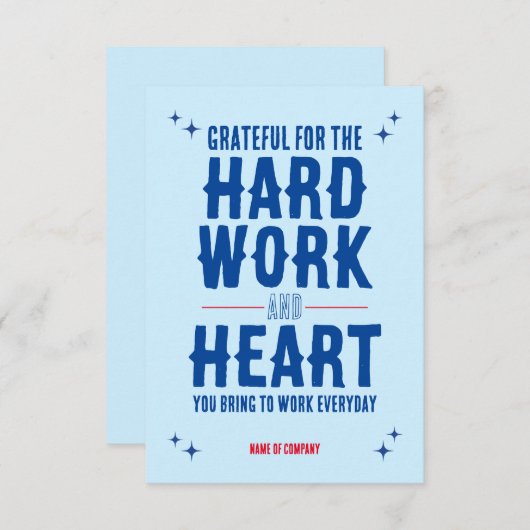 従業員スタッフありがとうお礼カード サンキューカード (正面/裏面)