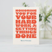 従業員スタッフありがとうお礼カード サンキューカード (スタンド正面)