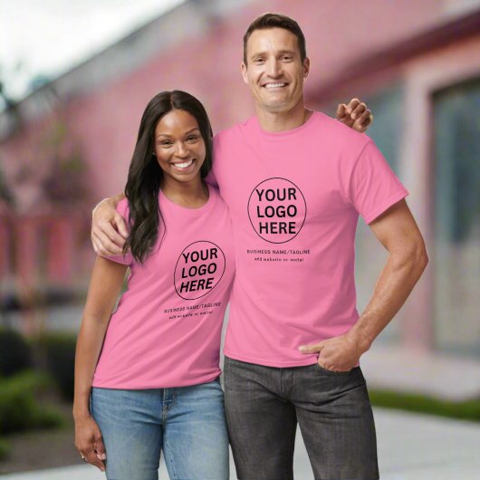 従業員スタッフのユニフォームユニセックスビジネスロゴ Tシャツ