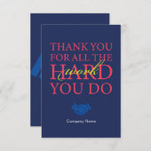 従業員スタッフの感謝の労務日カード サンキューカード (正面/裏面)