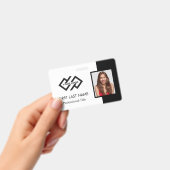 従業員スタッフID |ティール（緑がかった色）ロゴ写真IDバッジ バッジ (Handheld)